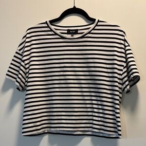 ME+EM Black & White Striped Short Sleeve Tee